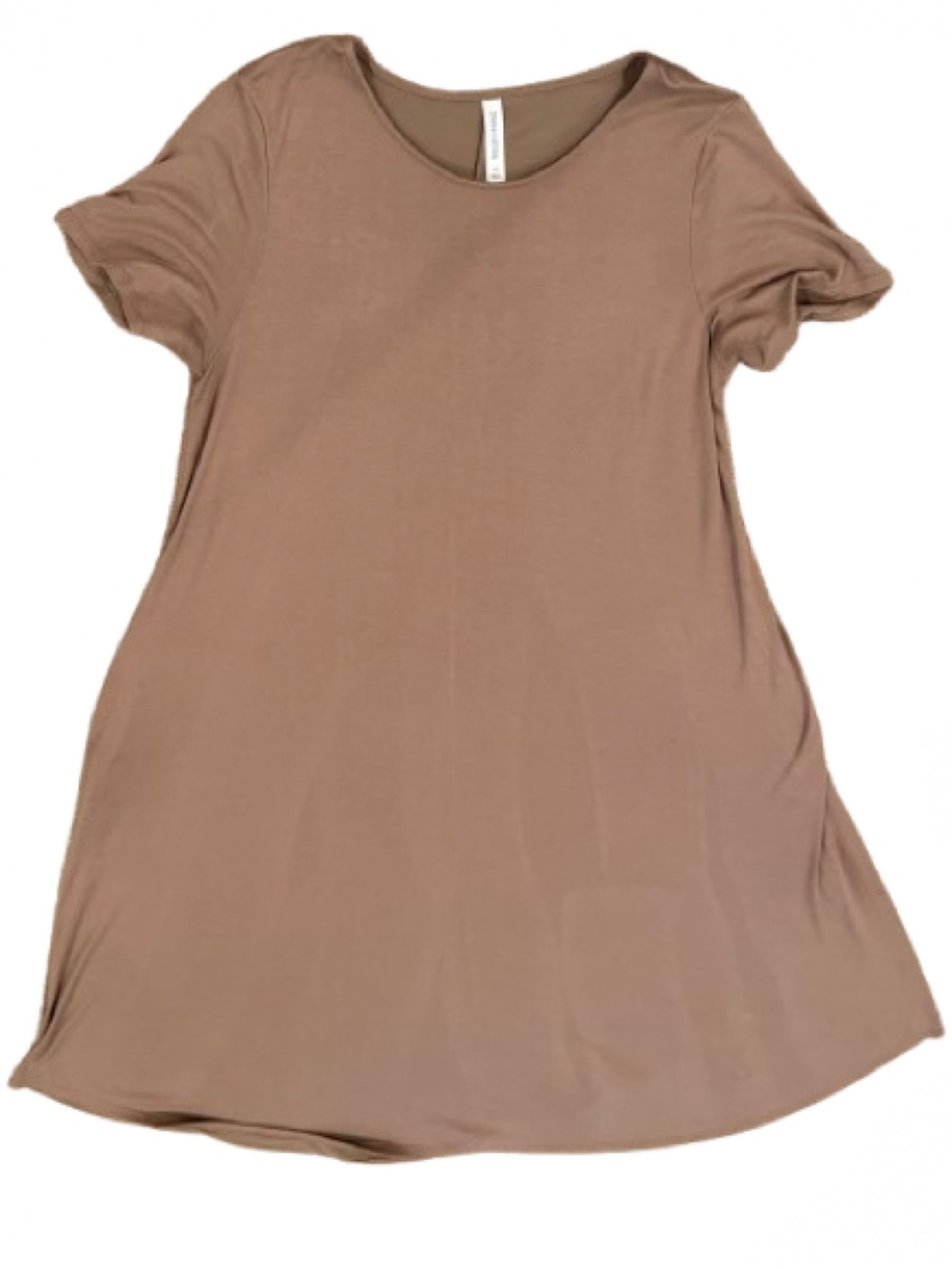 Zenana Outfitters Women’s Long Classic Tan Short-Sleeve Dress Size 1X